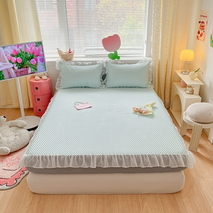 91家纺网 家纺一手货源 找家纺 （总）吉祥家纺 2024新款直播爆款凉感冰豆豆床笠款凉席