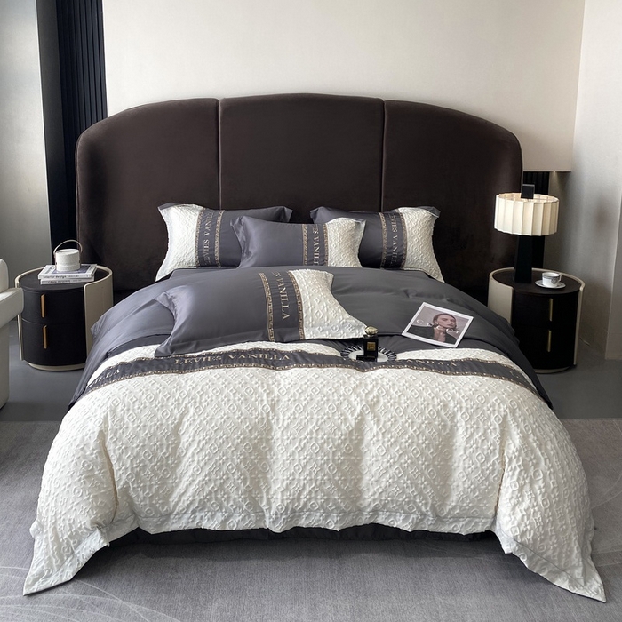 91家纺网 家纺一手货源 找家纺 优悦 2024新款时尚轻奢冰丝刺绣四件套-摩洛哥 摩洛哥-灰