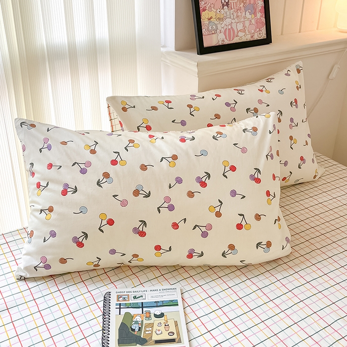 91家纺网 家纺一手货源 找家纺 顾里2024新款40支13372全棉四件套-韩风系列 彩色樱桃