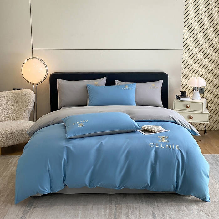 91家纺网 家纺一手货源 找家纺 2024新款60s全棉刺绣四件套--凯琳娜系列 凯琳娜-绅士蓝灰