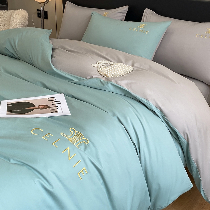 91家纺网 家纺一手货源 找家纺 2024新款60s全棉刺绣四件套--凯琳娜系列 凯琳娜-烟波绿