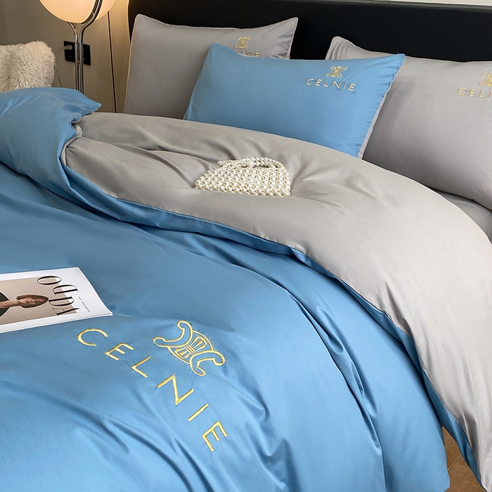 91家纺网 家纺一手货源 找家纺 2024新款60s全棉刺绣四件套--凯琳娜系列 凯琳娜-绅士蓝灰