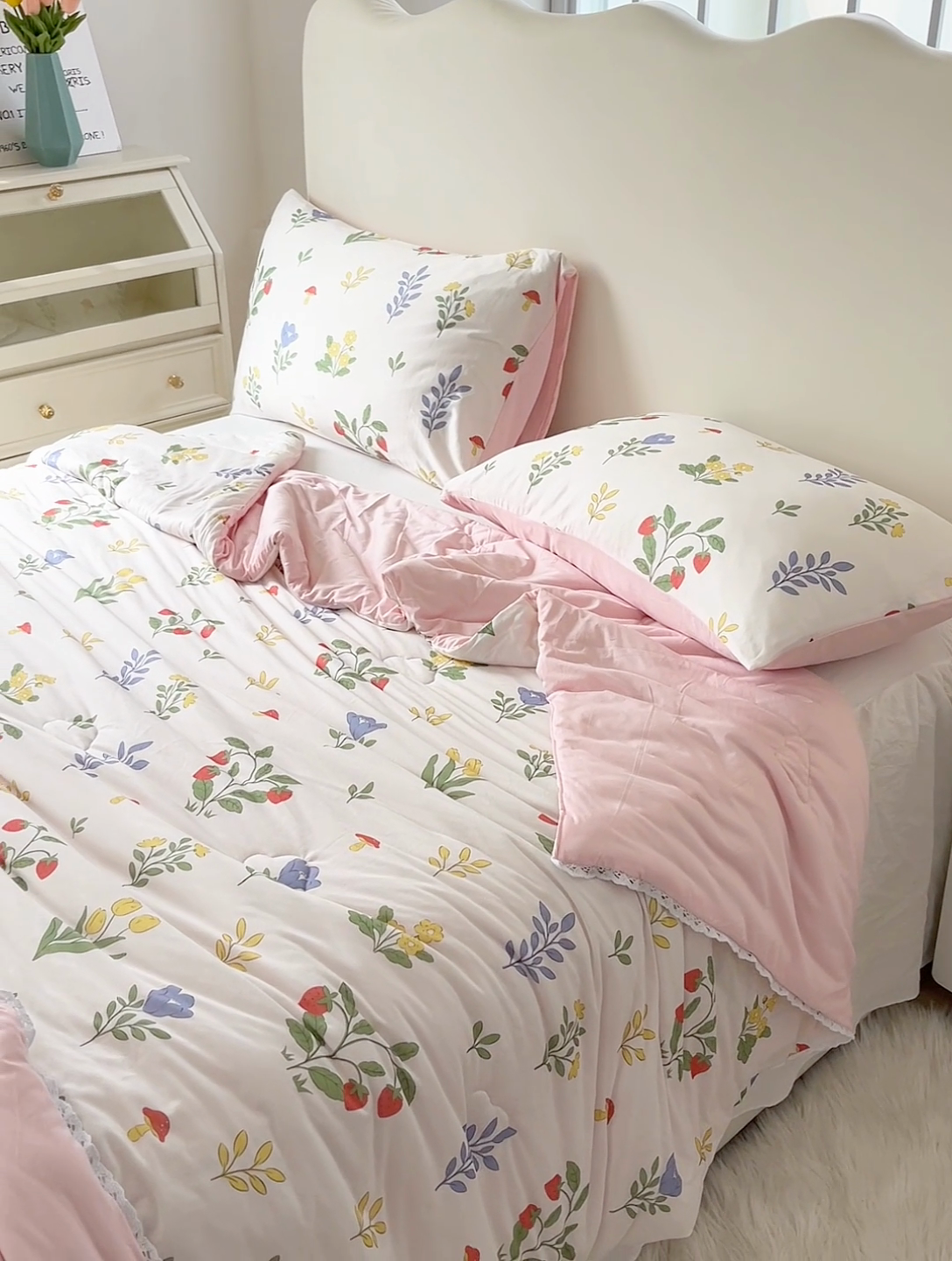 91家纺网 家纺一手货源 找家纺 默忆 2025新款针织棉大豆云朵被子被芯夏被空调被春秋四季被 萌音草莓