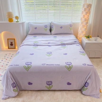 91家纺网 家纺一手货源 找家纺 花满路 2024新款A类母婴级凉感夏被 郁金香