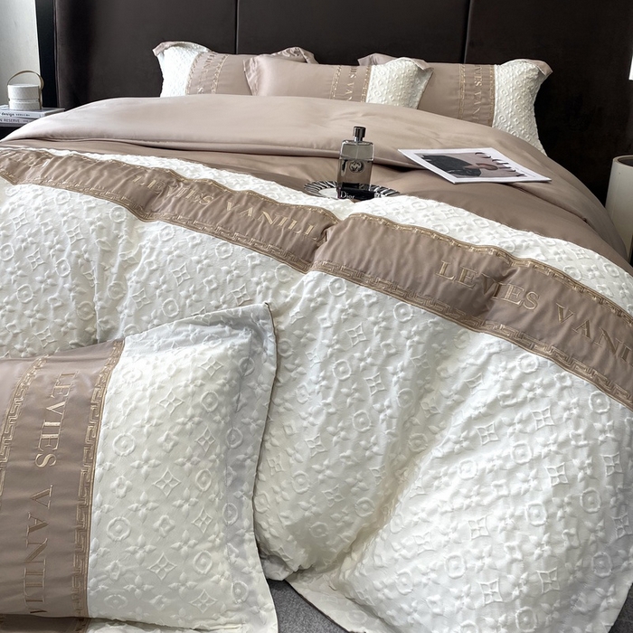 91家纺网 家纺一手货源 找家纺 优悦 2024新款时尚轻奢冰丝刺绣四件套-摩洛哥 摩洛哥-香槟