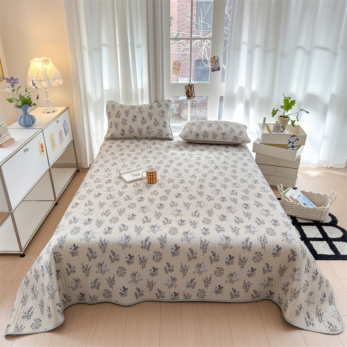 91家纺网 家纺一手货源 找家纺 美优兰 2025春款全棉单面高温砂洗床盖 清欢