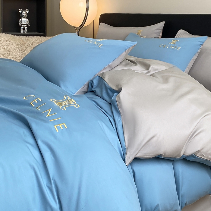 91家纺网 家纺一手货源 找家纺 2024新款60s全棉刺绣四件套--凯琳娜系列 凯琳娜-绅士蓝灰