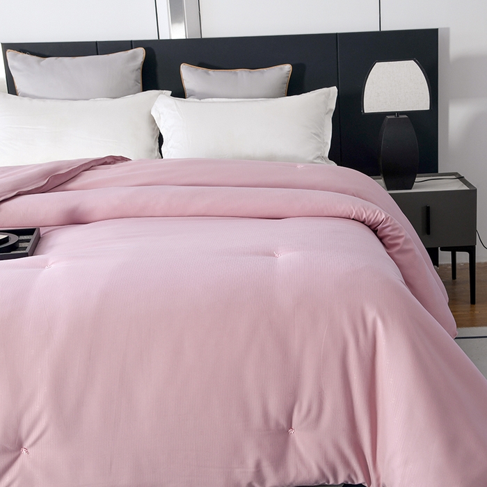 91家纺网 家纺一手货源 找家纺 鑫田 2025新款提花蚕丝被100%桑蚕丝被春秋被双人子母被二合一冬被礼品被夏凉被 豆沙色