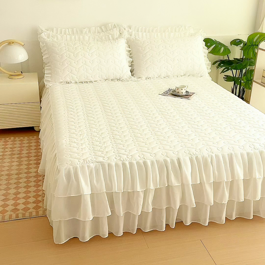 91家纺网 家纺一手货源 找家纺 （总）屹成 2024新款水洗棉雪纺丽莎款单床裙