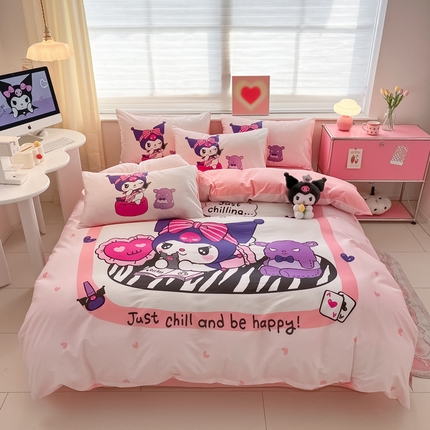 91家纺网 家纺一手货源 找家纺 （总）金爱家 2024新款大阪全棉数码印花三丽鸥系列四件套