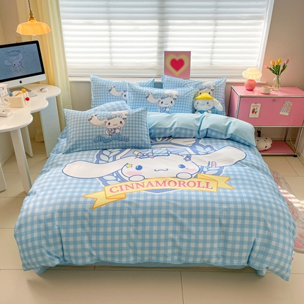 91家纺网 家纺一手货源 找家纺 （总）金爱家 2024新款大阪全棉数码印花三丽鸥系列四件套