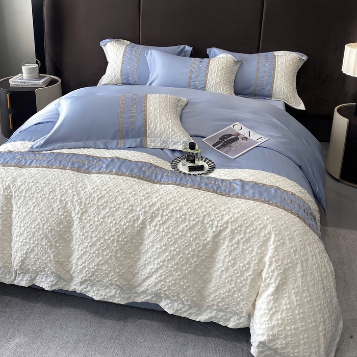 91家纺网 家纺一手货源 找家纺 优悦 2024新款时尚轻奢冰丝刺绣四件套-摩洛哥 摩洛哥-蓝