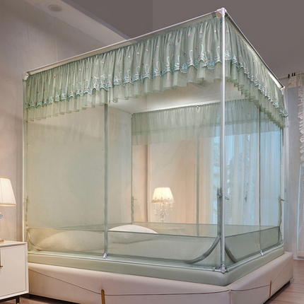 91家纺网 家纺一手货源 找家纺 （总）富莱星蚊帐 2024新款TU型刺绣坐床蚊帐