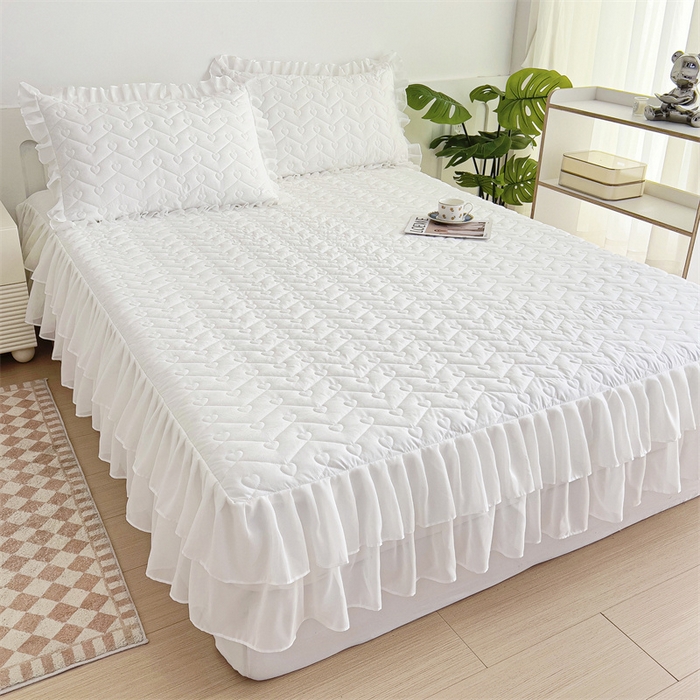 91家纺网 家纺一手货源 找家纺 （总）屹成 2024新款水洗棉雪纺丽莎款床笠款四件套夹棉床笠