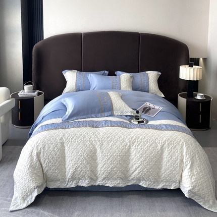 91家纺网 家纺一手货源 找家纺 （总）优悦 2024新款时尚轻奢冰丝刺绣四件套-摩洛哥