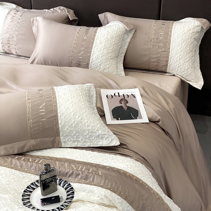 91家纺网 家纺一手货源 找家纺 优悦 2024新款时尚轻奢冰丝刺绣四件套-摩洛哥 摩洛哥-香槟