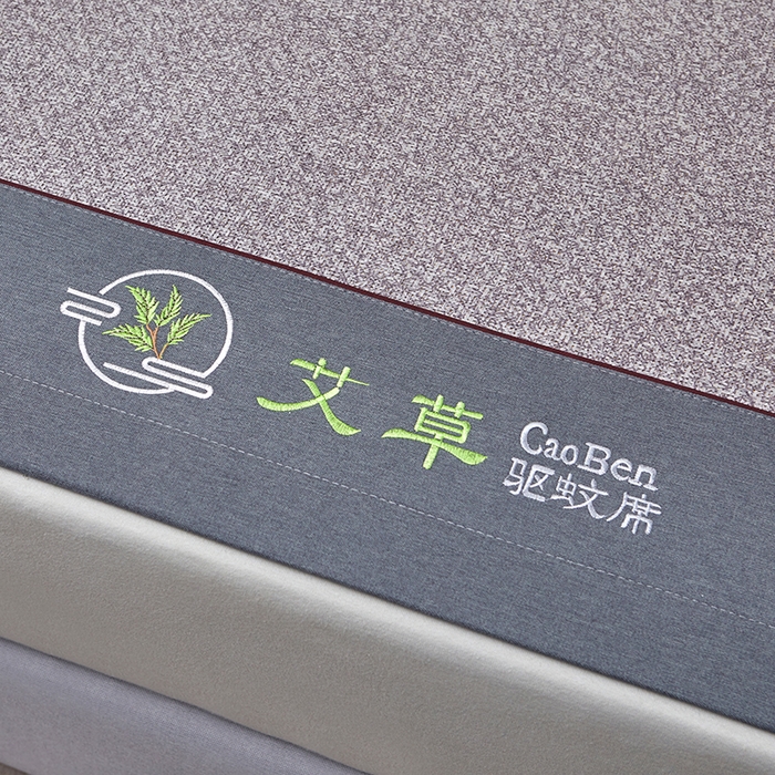 91家纺网 家纺一手货源 找家纺 青雅席业 2025新款绣花双面艾草印尼藤双面席 银河灰