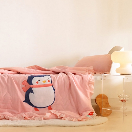 91家纺网 家纺一手货源 找家纺 （总）喜多兔儿童家纺 2024新款小轻柔纱布纯棉双层纱空调被