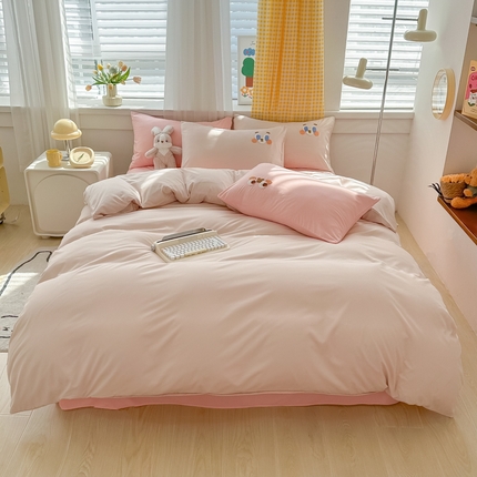 91家纺网 家纺一手货源 找家纺 （总）韩都家居 2024新款水洗棉萌眼系列四件套