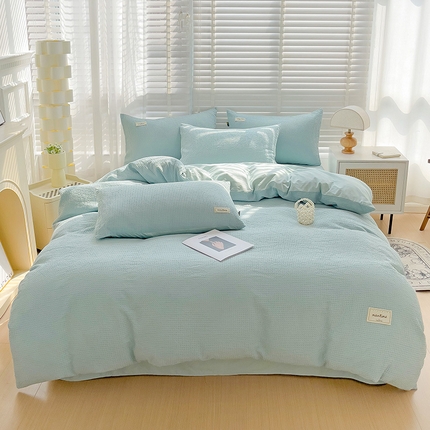 91家纺网 家纺一手货源 找家纺 （总）静家居-简约原创家纺 2024新款A类简约华夫格四件套