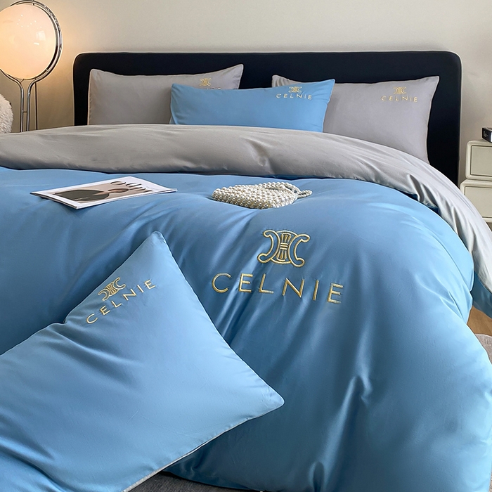 91家纺网 家纺一手货源 找家纺 2024新款60s全棉刺绣四件套--凯琳娜系列 凯琳娜-绅士蓝灰