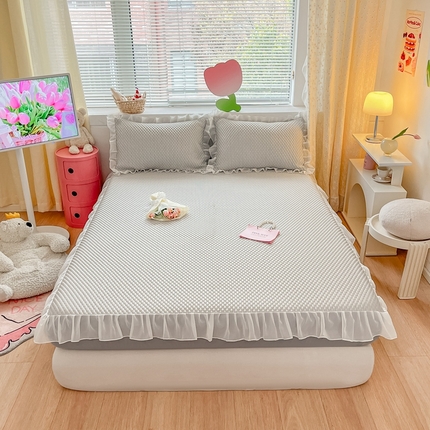 91家纺网 家纺一手货源 找家纺 （总）吉祥家纺 2024新款直播爆款凉感冰豆豆床笠款凉席