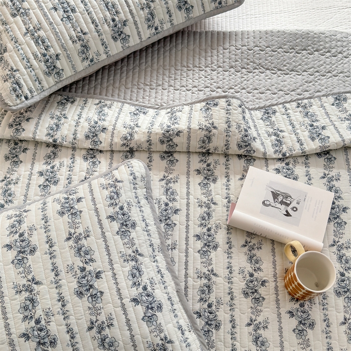 91家纺网 家纺一手货源 找家纺 美优兰 2025春款全棉单面高温砂洗床盖 水墨丹青