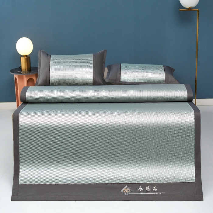 91家纺网 家纺一手货源 找家纺 青雅席业    2025年新款高密度复合冰藤三明治 果绿