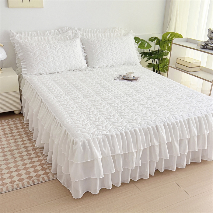 91家纺网 家纺一手货源 找家纺 （总）屹成 2024新款水洗棉雪纺丽莎款单床裙