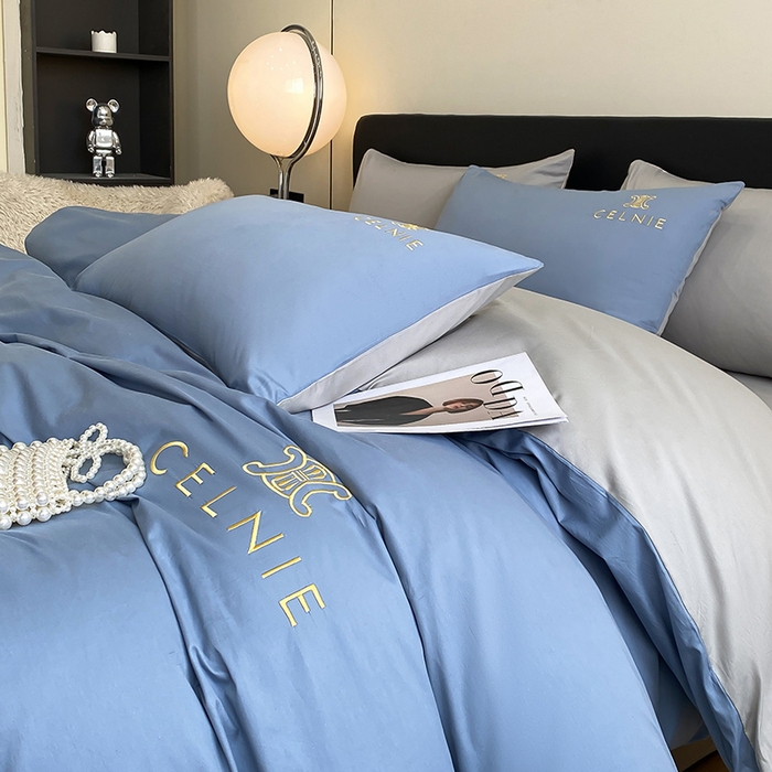 91家纺网 家纺一手货源 找家纺 2024新款60s全棉刺绣四件套--凯琳娜系列 赛琳娜-莱茵蓝