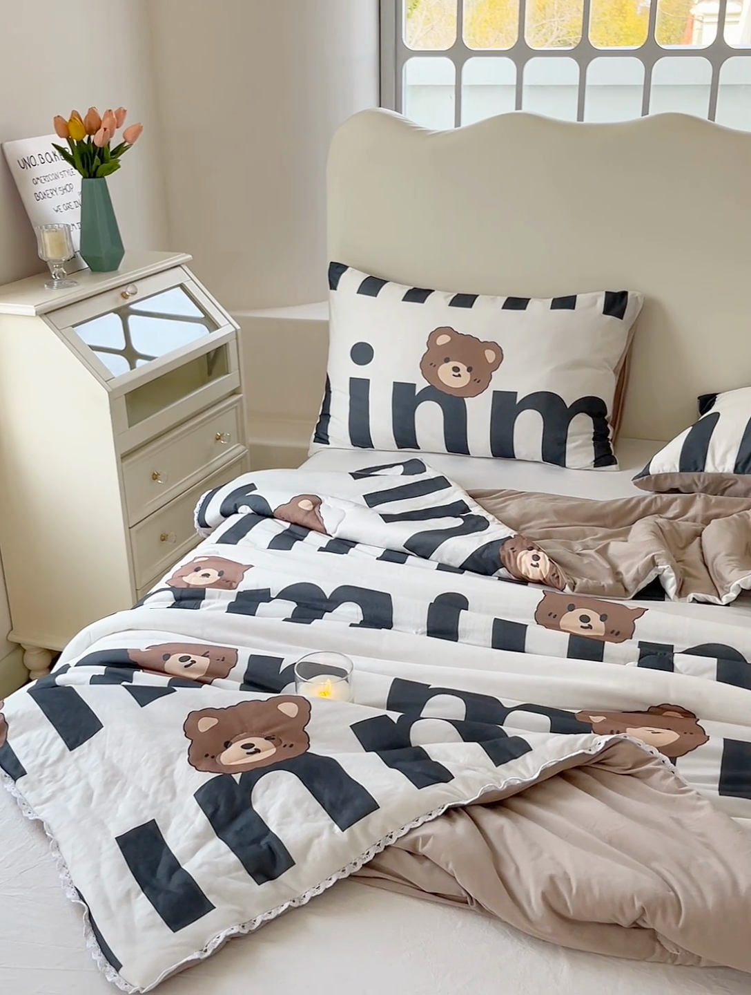 91家纺网 家纺一手货源 找家纺 默忆 2025新款针织棉大豆云朵被子被芯夏被空调被春秋四季被 字母熊