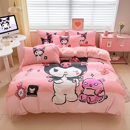 91家纺网 家纺一手货源 找家纺 （总）金爱家 2024新款大阪全棉数码印花三丽鸥系列四件套