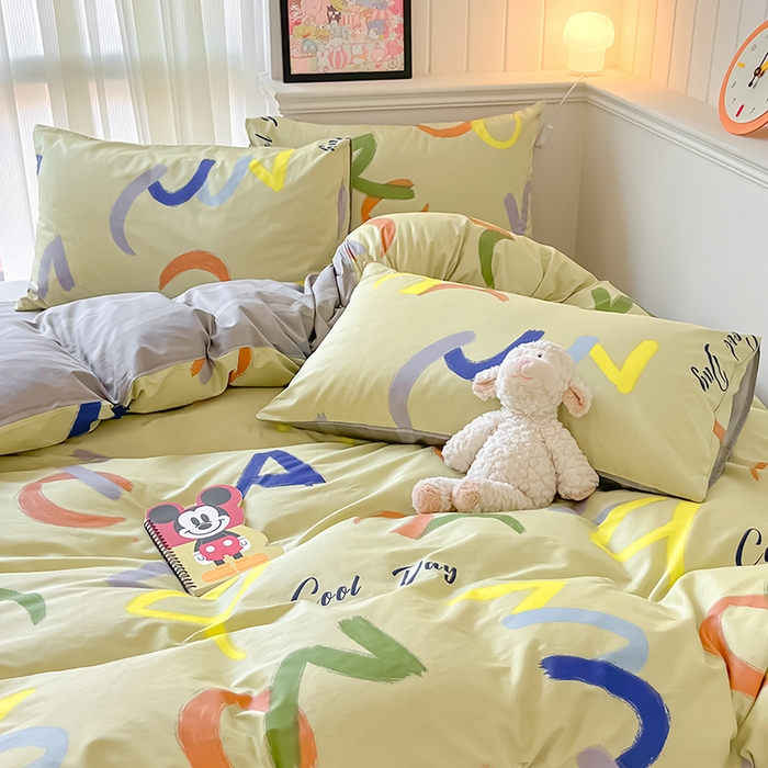 91家纺网 家纺一手货源 找家纺 顾里2024新款40支13372全棉四件套-韩风系列 几何艺术