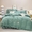 91家纺网 家纺一手货源 找家纺 苏木年华 2024新款夏沫花语系列韩版荷叶边刺绣花边加大床单四件套 翡翠绿