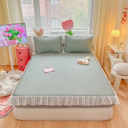 91家纺网 家纺一手货源 找家纺 （总）吉祥家纺 2024新款直播爆款凉感冰豆豆床笠款凉席