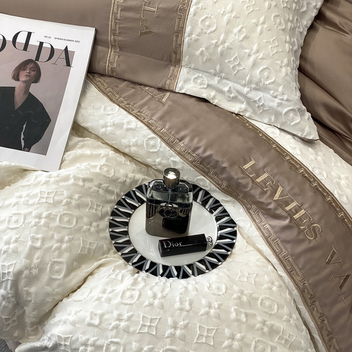 91家纺网 家纺一手货源 找家纺 优悦 2024新款时尚轻奢冰丝刺绣四件套-摩洛哥 摩洛哥-香槟