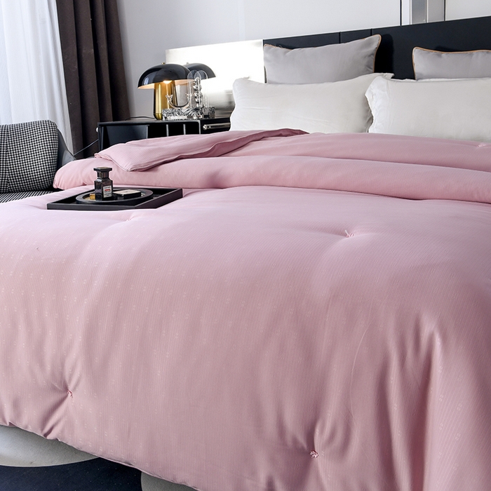 91家纺网 家纺一手货源 找家纺 鑫田 2025新款提花蚕丝被100%桑蚕丝被春秋被双人子母被二合一冬被礼品被夏凉被 豆沙色