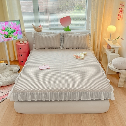 91家纺网 家纺一手货源 找家纺 （总）吉祥家纺 2024新款直播爆款凉感冰豆豆床笠款凉席