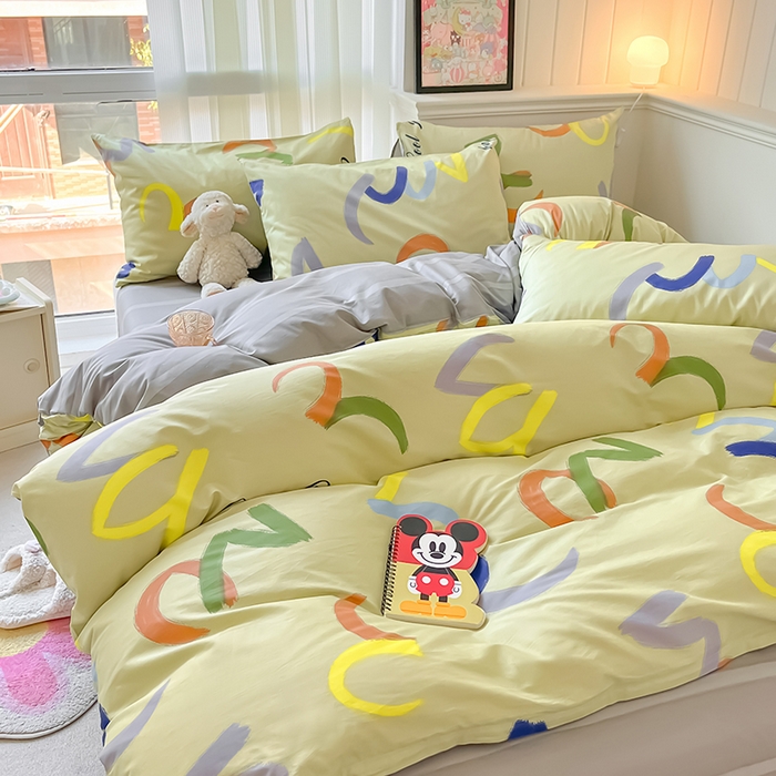 91家纺网 家纺一手货源 找家纺 顾里2024新款40支13372全棉四件套-韩风系列 几何艺术