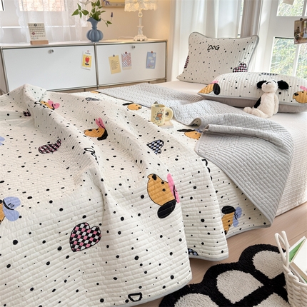 91家纺网 家纺一手货源 找家纺 （总）美优兰 2025春款全棉单面高温砂洗床盖