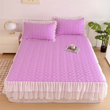 屹成 2024新款水洗棉雪纺丽莎款单床笠 粉红