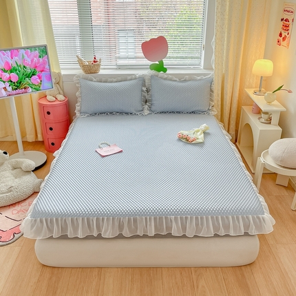 91家纺网 家纺一手货源 找家纺 （总）吉祥家纺 2024新款直播爆款凉感冰豆豆床笠款凉席