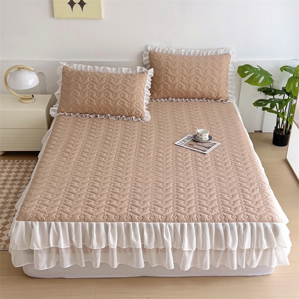 屹成 2024新款水洗棉雪纺丽莎款单床笠 卡其