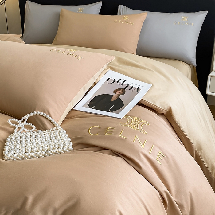 91家纺网 家纺一手货源 找家纺 2024新款60s全棉刺绣四件套--凯琳娜系列 凯琳娜-奇遇金