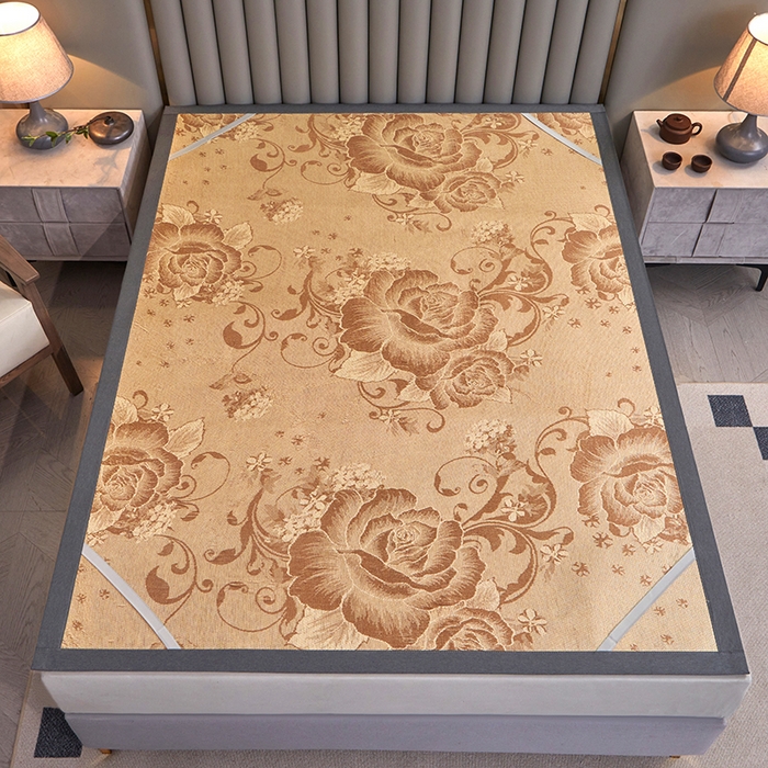 91家纺网 家纺一手货源 找家纺 （总）青雅席业 2025新款绣花双面艾草印尼藤双面席