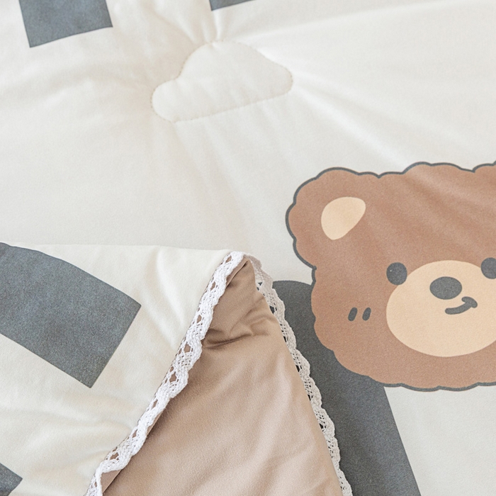 91家纺网 家纺一手货源 找家纺 默忆 2025新款针织棉大豆云朵被子被芯夏被空调被春秋四季被 字母熊