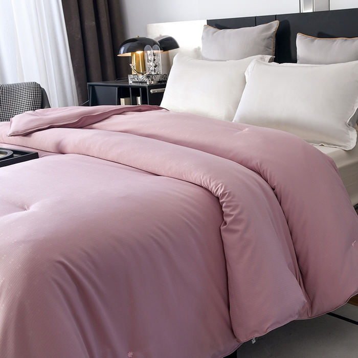 91家纺网 家纺一手货源 找家纺 鑫田 2025新款提花蚕丝被100%桑蚕丝被春秋被双人子母被二合一冬被礼品被夏凉被 豆沙色