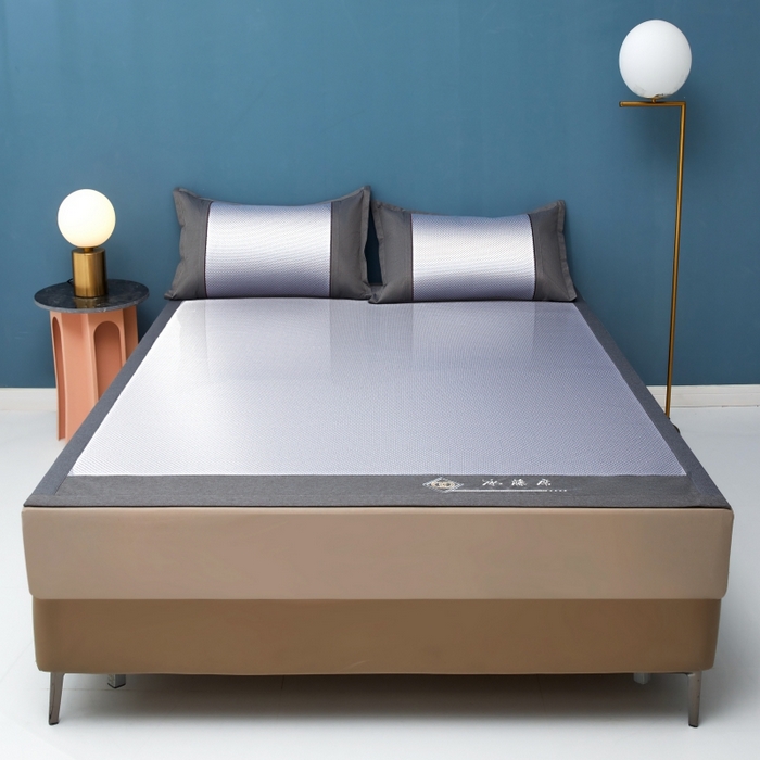 91家纺网 家纺一手货源 找家纺 青雅席业    2025年新款高密度复合冰藤三明治 天蓝