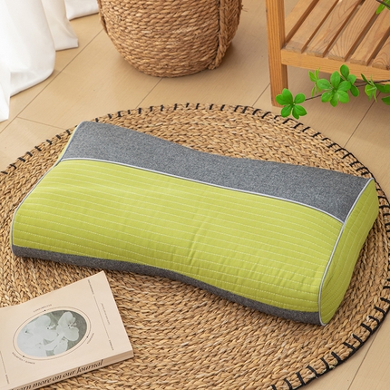 91家纺网 家纺一手货源 找家纺 （总）织布人 2025新款荞麦枕韩式全棉砂洗拼色枕全荞麦壳颈椎枕头枕芯