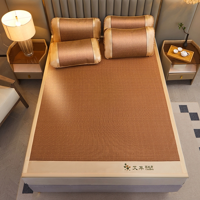 91家纺网 家纺一手货源 找家纺 （总）青雅席业 2025新款艾草刺绣pp加密直角御藤席